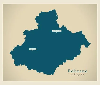 Modern Map - Relizane DZ Stock Illustration