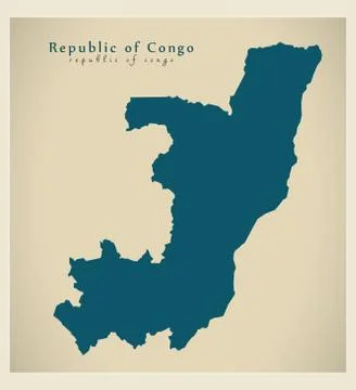 Modern Map - Republic of Congo CG Ilustração Stock