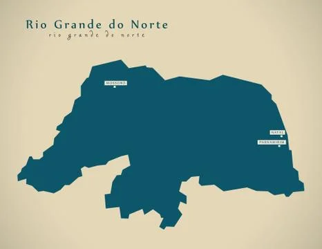 Modern Map - Rio Grande do Norte BR Brazil Illustration Stock-Illustration