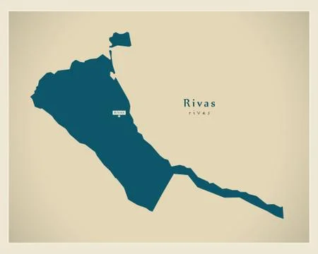 Modern Map - Rivas NI Stock Illustration