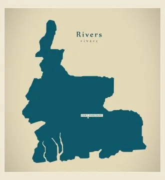 Modern Map - Rivers NG Stock Illustration