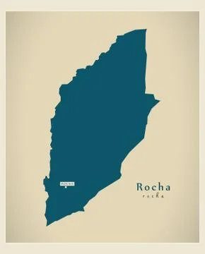 Modern Map - Rocha UY Stockillustratie