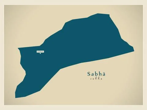 Modern Map - Sabha LY Stock Illustration