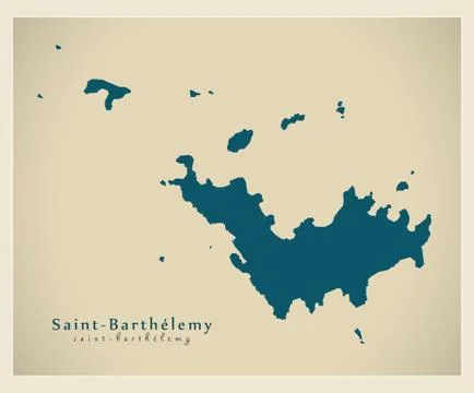 Modern Map - Saint Barthelemy BL Stock Illustration