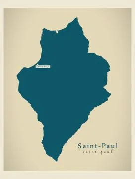 Modern Map - Saint-Paul FR Stock Illustration
