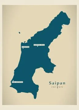 Modern Map - Saipan MP Illustrazione stock