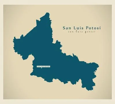 Modern Map - San Luis Potos MX Stock Illustration