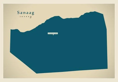 Modern Map - Sanaag SO Stock Illustration