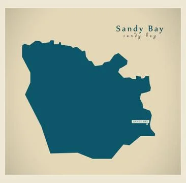 Modern Map - Sandy Bay VC Stock Illustration