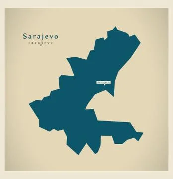 Modern Map - Sarajevo BA Illustrazione stock