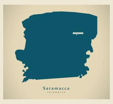 Modern Map - Saramacca SR Stock-Illustration