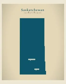 Modern Map - Saskatchewan CA Stock Illustration