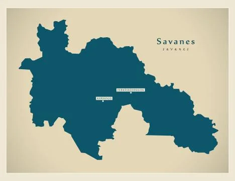 Modern Map - Savanes CI Stock Illustration