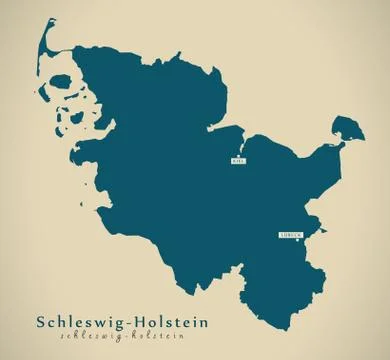 Modern Map - Schleswig-Holstein DE new design refreshed Stock-Illustration
