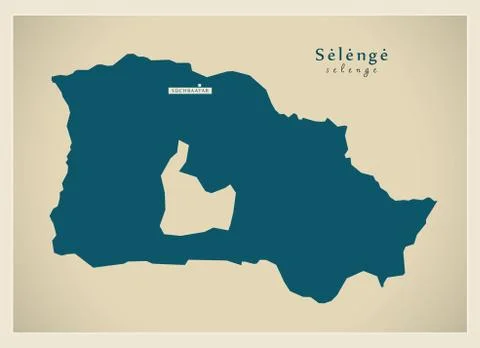 Modern Map - Selenge MN Stock Illustration
