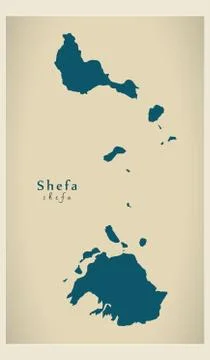 Modern Map - Shefa VU Stock Illustration