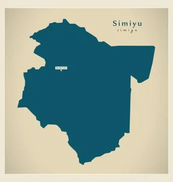 Modern Map - Simiyu TZ Stock Illustration