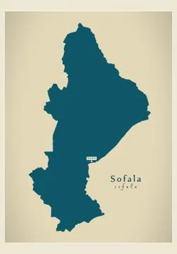 Modern Map - Sofala MZ Stock Illustration