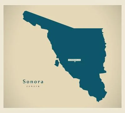 Modern Map - Sonora MX Stockillustratie