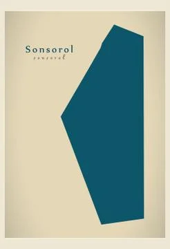 Modern Map - Sonsorol PW 库存插图