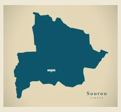 Modern Map - Sourou BF Stock Illustration