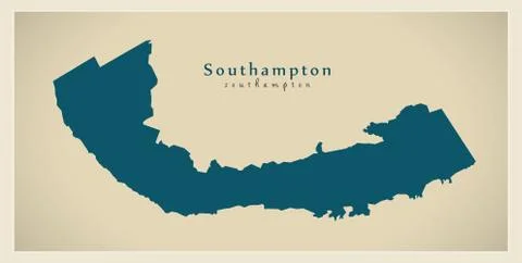 Modern Map - Southampton BM Ilustração Stock