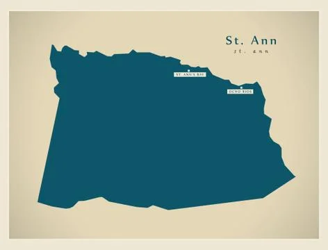 Modern Map - St. Ann JM Stock-Illustration