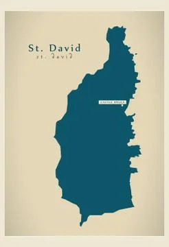Modern Map - St. David DM Stock Illustration