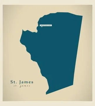 Modern Map - St. James JM Illustrazione stock