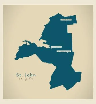Modern Map - St. John AG Stock Illustration