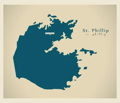 Modern Map - St. Phillip AG Stock Illustration