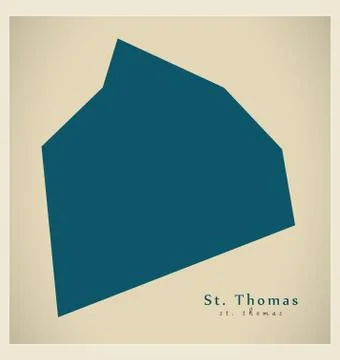 Modern Map - St. Thomas BB Ilustração Stock