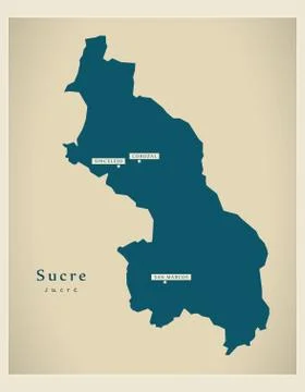 Modern Map - Sucre CO Stock Illustration