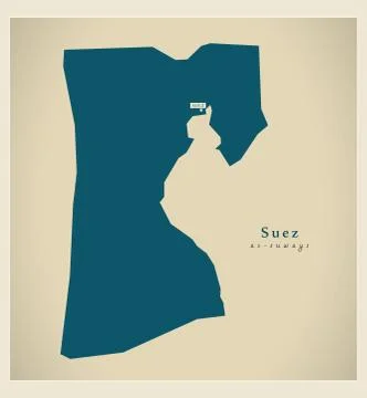 Modern Map - Suez EG Stock-Illustration