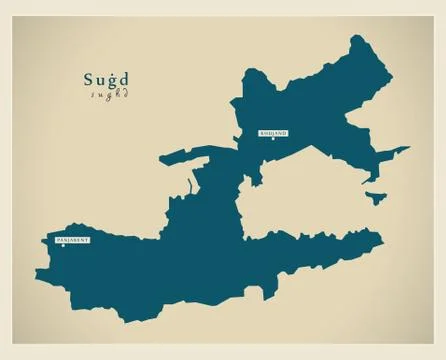 Modern Map - Sughd TJ Stock Illustration