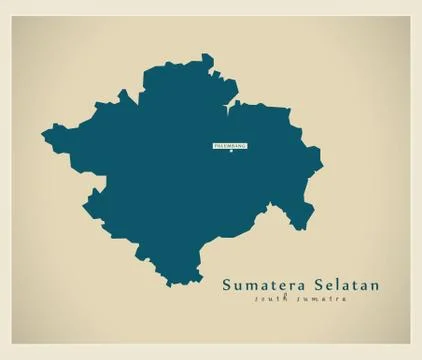 Modern Map - Sumatera Selatan ID Illustrazione stock