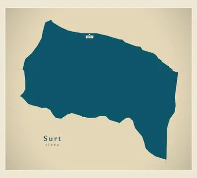 Modern Map - Surt LY Stock-Illustration