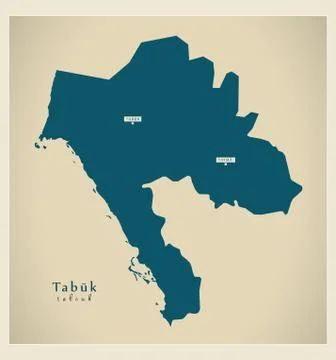 Modern Map - Tabuk SA Stock Illustration
