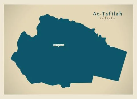 Modern Map - At-Tafilah JO Stock Illustration