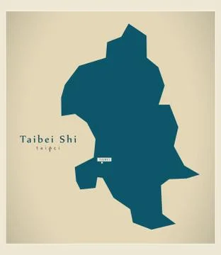 Modern Map - Taibei Shi TW Stock Illustration