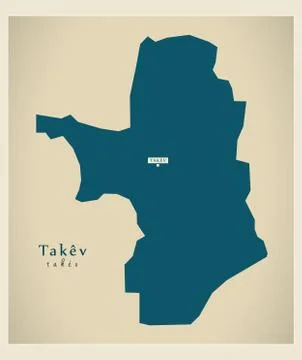 Modern Map - Takev KH Stock Illustration