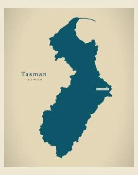Modern Map - Tasman NZ Stock Illustration
