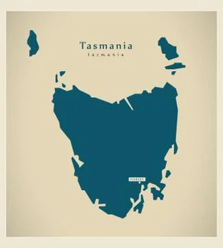 Modern Map - Tasmania AU Stock Illustration