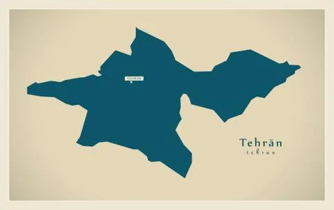 Modern Map - Tehran IR Stock Illustration