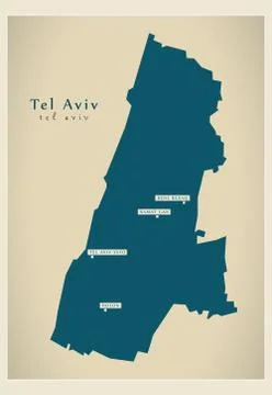 Modern Map - Tel Aviv IL Stock Illustration