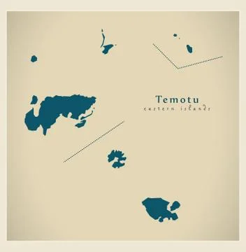 Modern Map - Temotu SB Stock Illustration