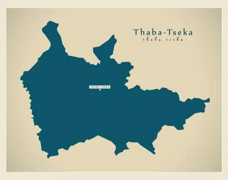 Modern Map - Thaba-Tseka LS Stock Illustration