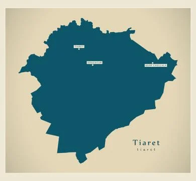 Modern Map - Tiaret DZ Stock Illustration