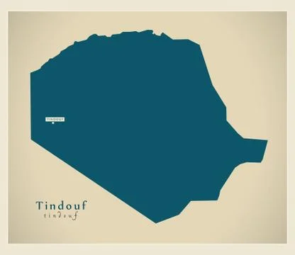Modern Map - Tindouf DZ Illustrazione stock