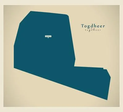 Modern Map - Togdheer SO Ilustração Stock